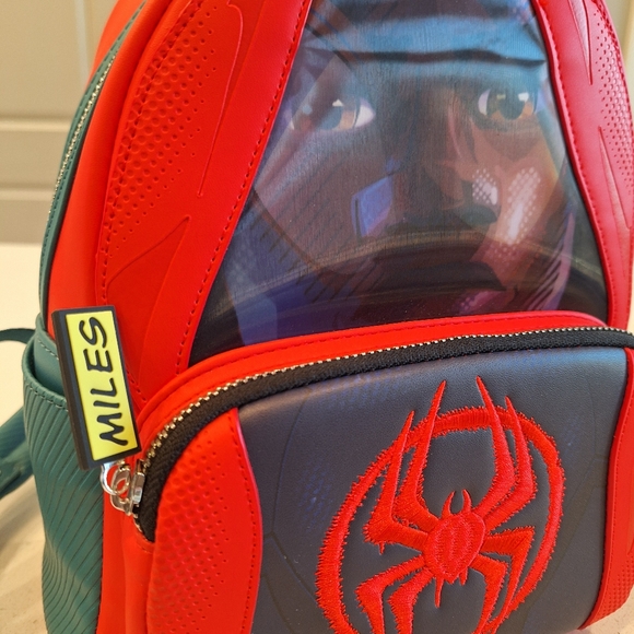 NWT Loungefly Miles Morales Backpack with Lenticular Image in Red and Blue - Picture 9 of 9